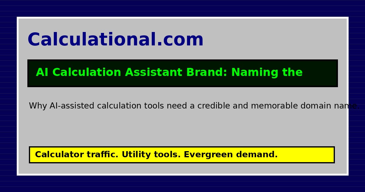 AI Calculation Assistant Brand: Naming the Next Utility Layer